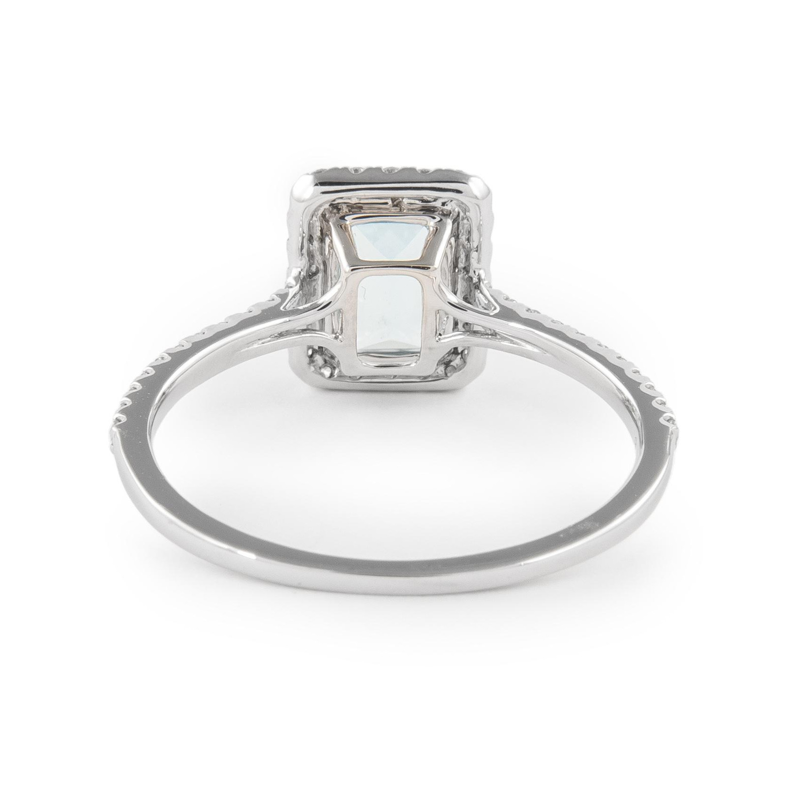 Alexander Beverly Hills 1.07ctt Emerald Cut Aquamarine and Diamond Ring 18k