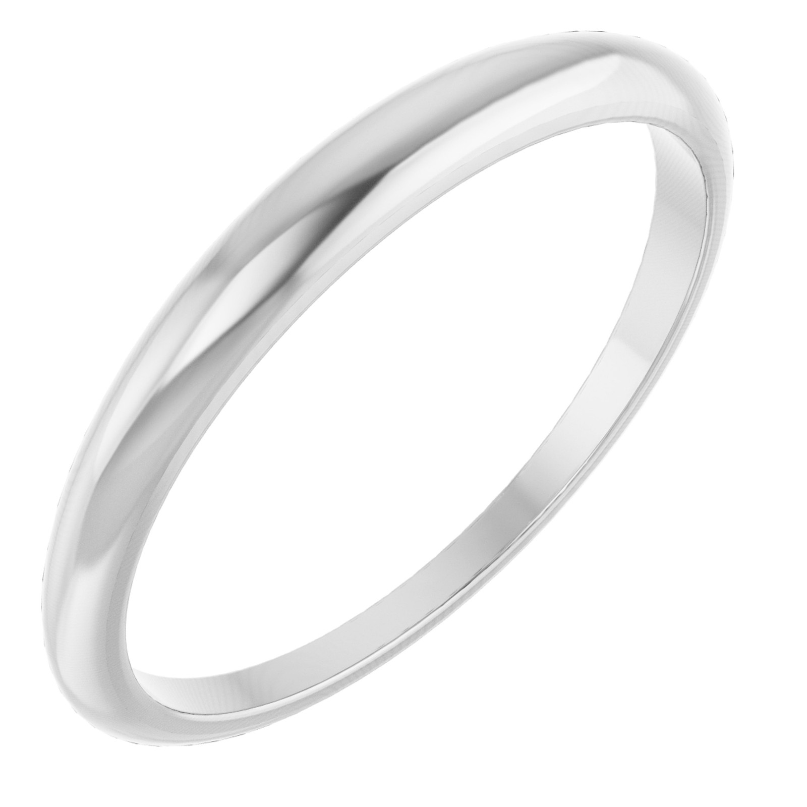 Platinum 2.5 mm Round Tapered Standard Fit Wedding Band