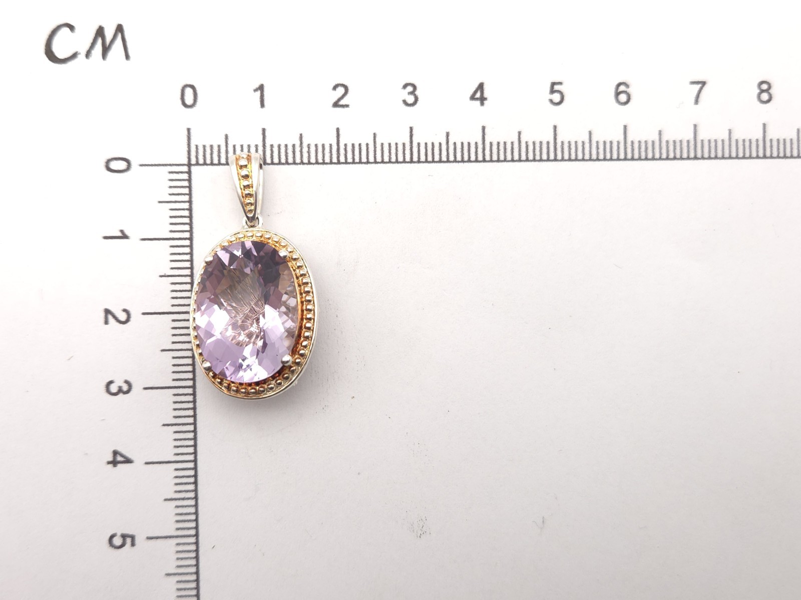 Michelle Albala Signed Sterling Silver Amethyst & Diamond Reversible Pendant